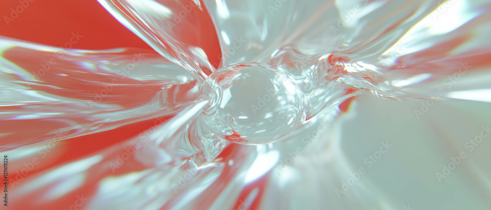 Poster Dynamic abstract cylinders create a sense of movement with a serene center space