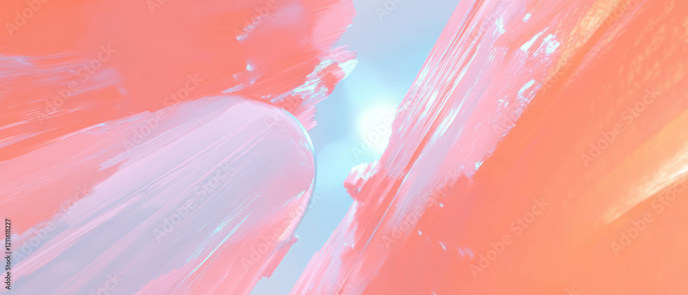 Aufkleber Dynamic 3D abstract cylinders create captivating visual movement in vibrant colors