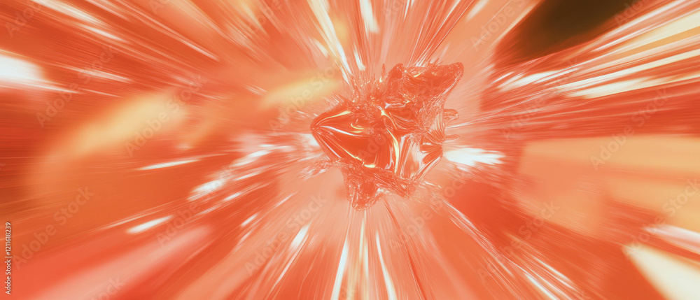 Aufkleber dynamic energy explosion with abstract fragmented pieces and a central void space
