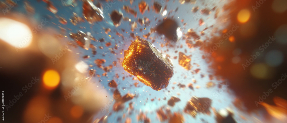 Aufkleber dynamic 3d abstract explosions with vibrant energy and fragmented elements in motion