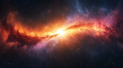 Fiery Nebula Cosmic Cloud Formation in Space