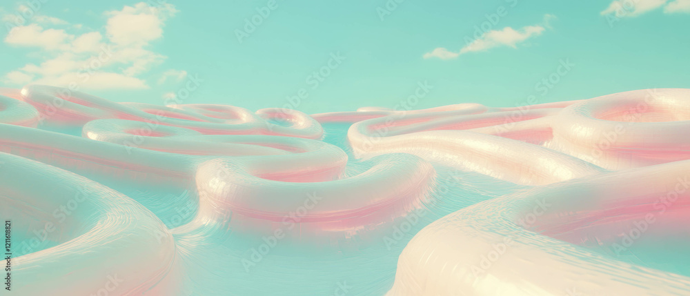 Aufkleber Exploring intricate 3D mazes with complex pathways and an empty center space