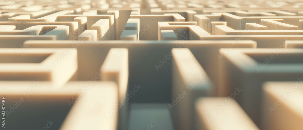 Aufkleber Complex pathways and intricate mazes create an abstract landscape with central emptiness