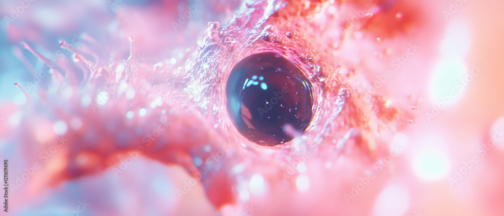 Poster 3D abstract texture with tactile surfaces and visual depth featuring an empty center space