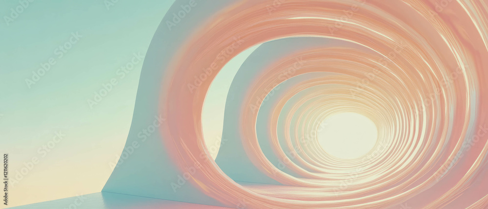 Poster 3D arches create a harmonious circular pattern evoking unity and wholeness in design