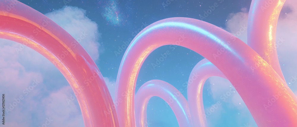 Aufkleber cosmic arches stretch into the vastness of space with vibrant stardust and nebulae