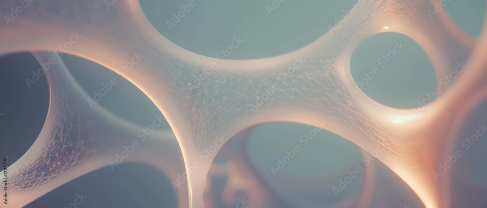 Poster Complex 3D arches create an abstract representation of interconnected systems and networks