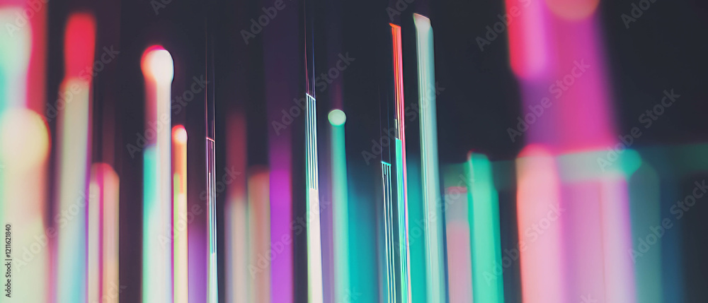 Poster Dynamic data visualization with vibrant 3D bar graphs illustrating statistical trends
