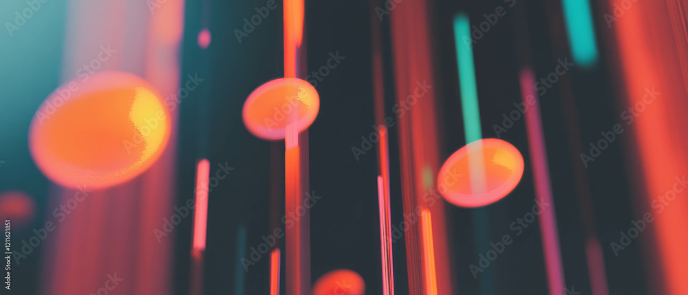 Aufkleber Dynamic representation of data trends through rising and falling bar graphs in a 3D design