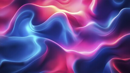 Fototapeta premium Vibrant abstract waves in pink and blue light with organic flowing texture