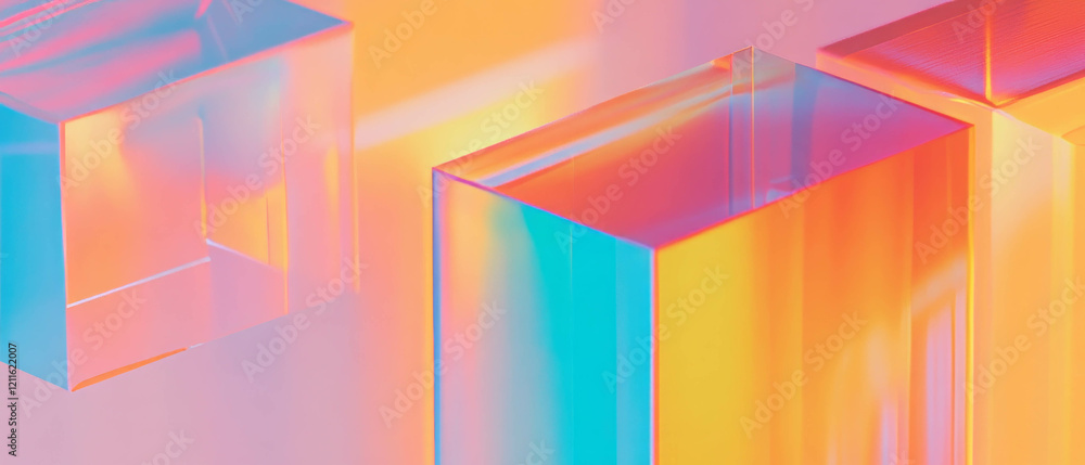Aufkleber Abstract visualization of 3D box plots representing data distribution and analysis