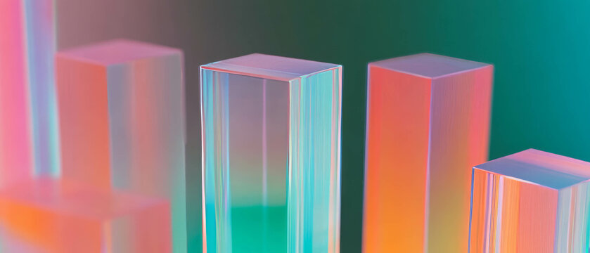 Abstract background showcasing colorful 3D box plots for data visualization and analysis