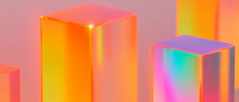 Data distribution visualized through vibrant abstract 3D box plots for statistical analysis