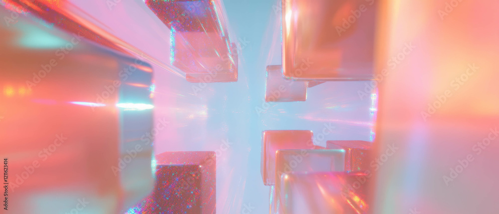 Leinwandbilder Intriguing abstract background of 3D cubes with hidden messages and visual puzzles
