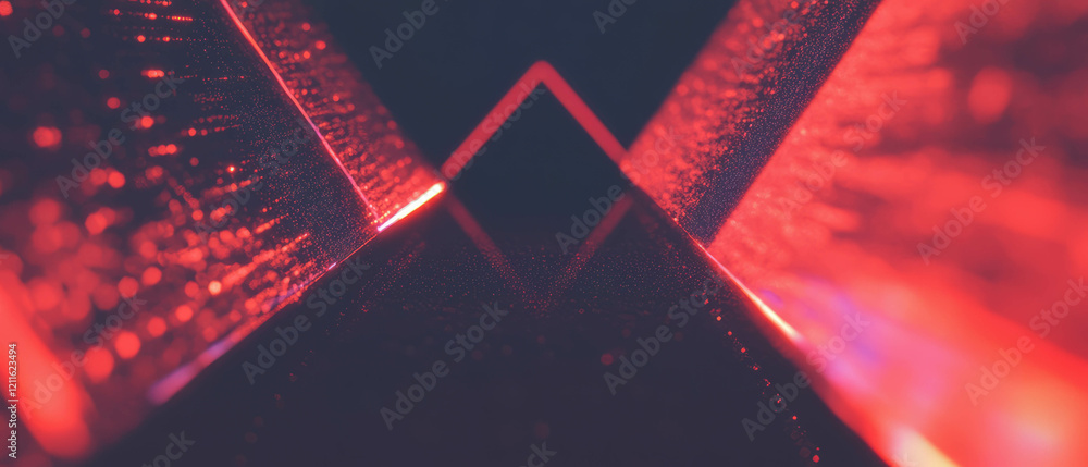 Poster Geometric patterns of 3D cubes create a striking abstract background with contrasting colors