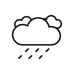 Rainy icon designed with a futuristic neon glow, creating a high-tech weather effect