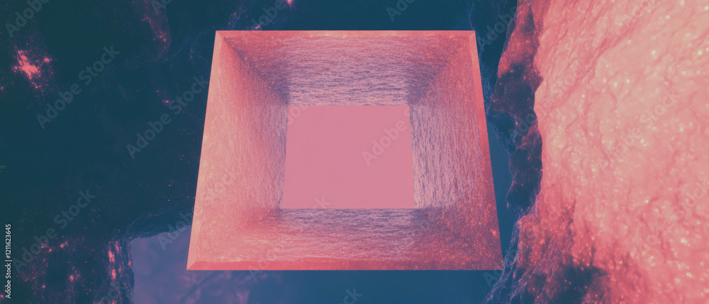 Poster Intricate patterns of glittering 3D cubes create a mesmerizing abstract background design