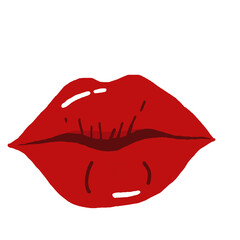 red lips isolated
