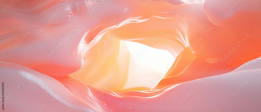 Aufkleber Dynamic abstract background featuring 3D cubes with organic shapes and flowing patterns