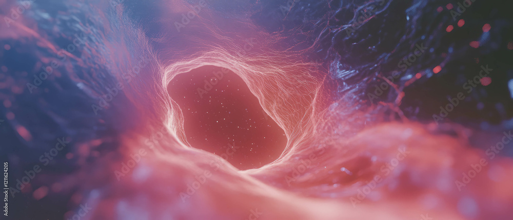 Aufkleber Abstract representation of 3D data streams flowing with digital information and particles