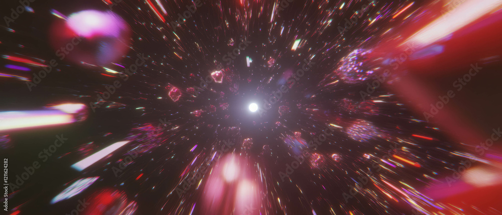 Poster Dynamic 3D data streams create a captivating abstract visualization of technology and information