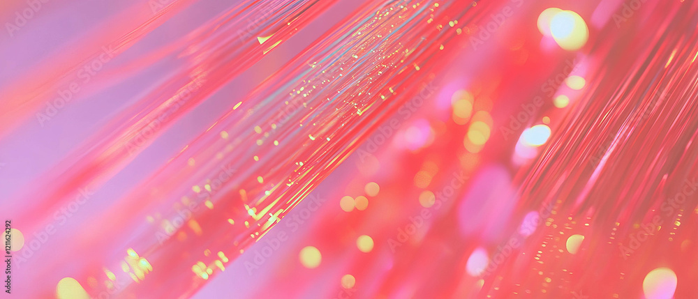 Poster Vibrant abstract background showcasing flowing 3D data streams in motion
