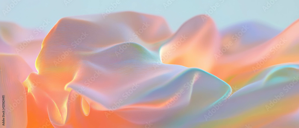 Fototapete Dynamic 3D data visualization morphing into abstract forms representing data evolution