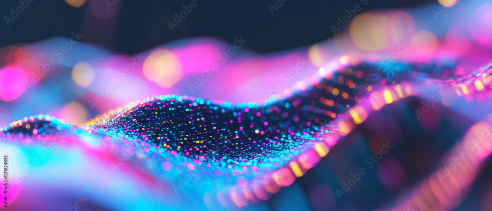 Aufkleber dynamic representation of 3d data visualizations with vibrant neon colors and hues