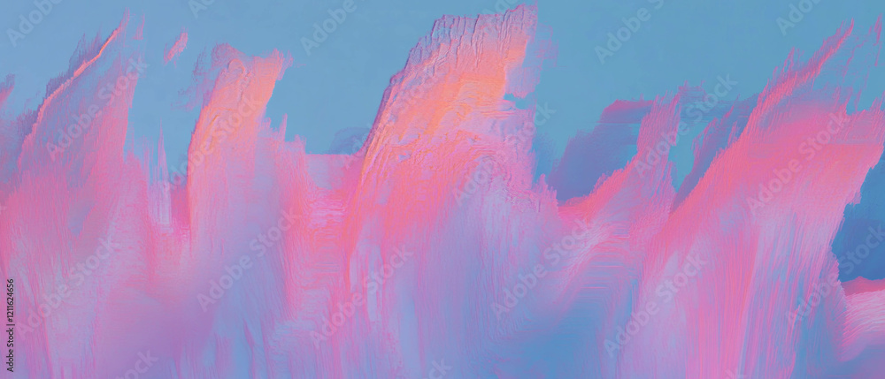 Poster Colorful abstract data visualization depicting dynamic changes in 3D data representation