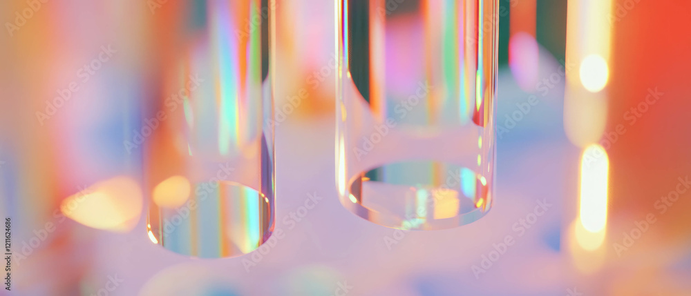 Poster Vibrant abstract background showcasing 3D data visualizations and geometric patterns