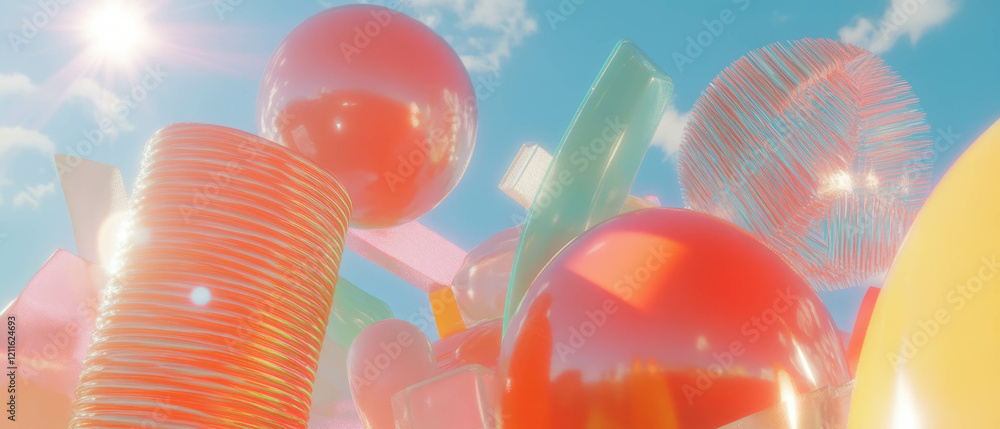 Poster Exploring the abstract landscape of 3D data visualizations and geometric patterns