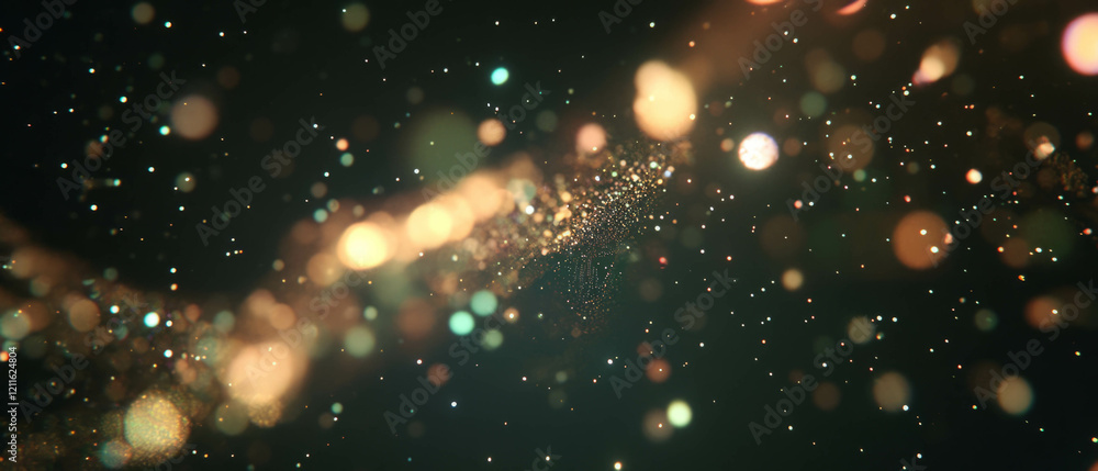 Aufkleber Dynamic abstract background with glowing particles and data visualizations