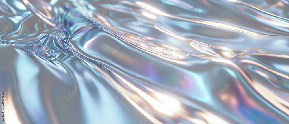Aufkleber Abstract 3D data visualizations with metallic textures and reflections for modern design