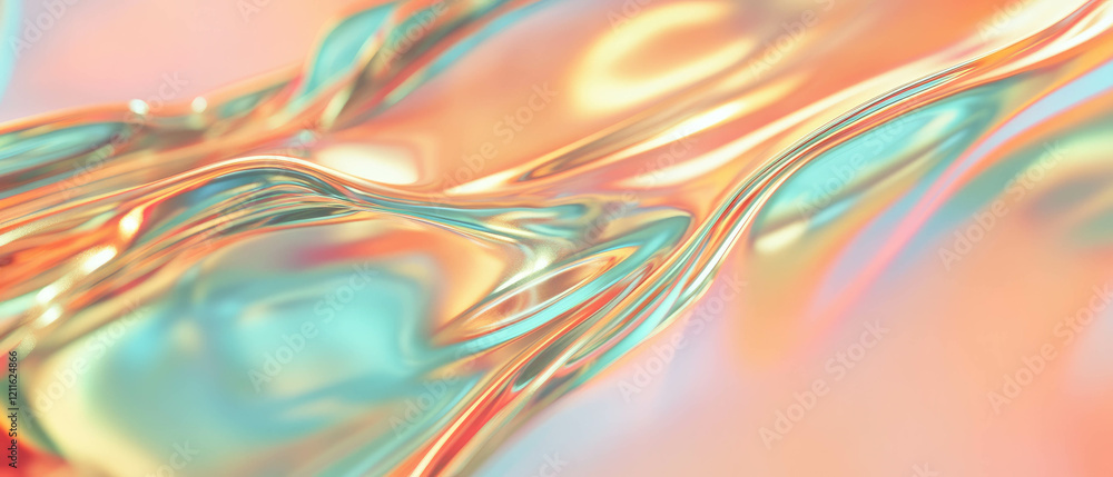 Aufkleber Modern abstract background featuring metallic textures and 3D data visualizations