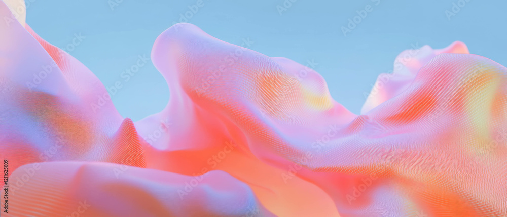 Poster Visual representation of abstract data with flowing lines and curves in vivid colors