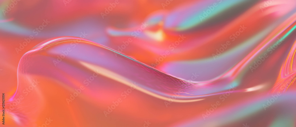 Aufkleber Vibrant abstract background of 3D data visualizations with flowing lines and curves