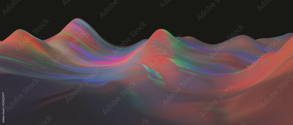 Aufkleber Dynamic abstract background showcasing flowing data visualizations and trends