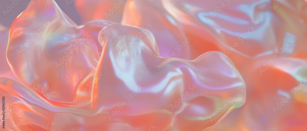 Poster Complex abstract background of 3D data visualizations with translucent layers