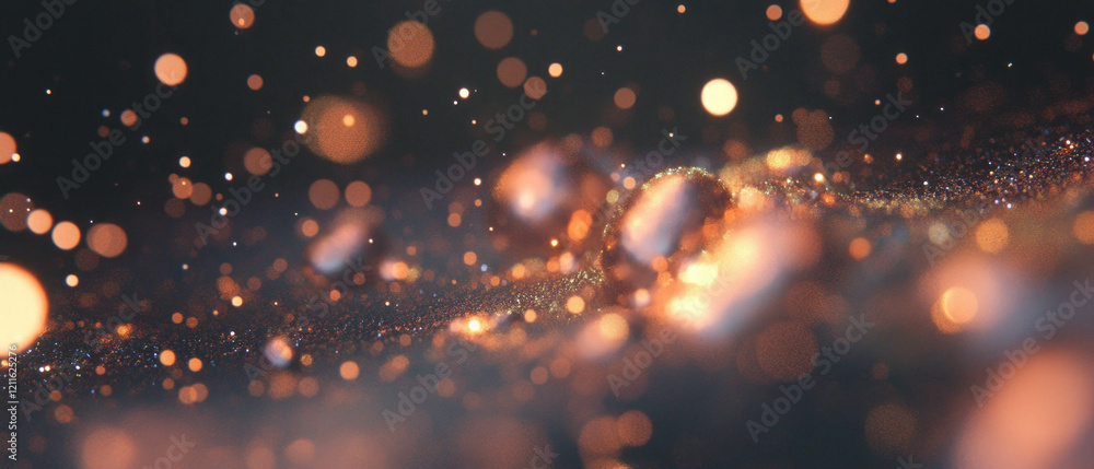 Poster Dynamic abstract background featuring glowing particles and 3D data visualizations effects