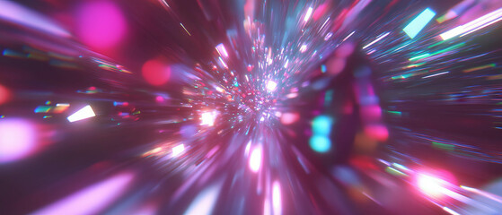 Naklejka premium Dynamic abstract representation of 3D data visualization with glowing particles