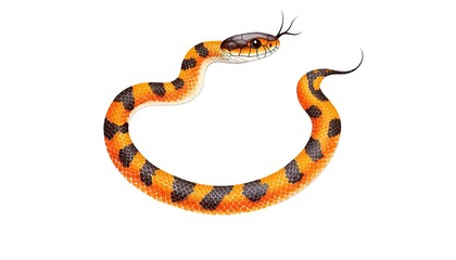 Fototapeta premium Colorful illustration of a snake with distinct patterns, showcasing its vibrant colors and features