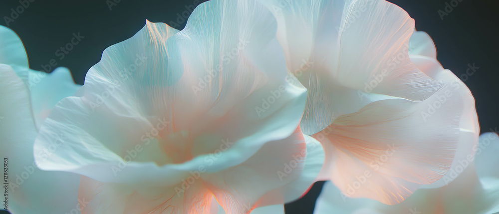 Aufkleber Unique design of abstract 3D flowers with varied textures and materials enhancing visual interest