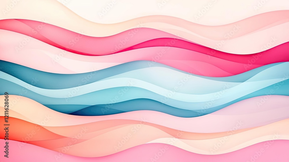 Poster striped watercolor idea. abstract waves in soft colors create a peaceful and harmonious visual exper