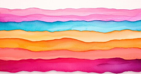 Striped watercolor idea. Vibrant watercolor waves in various colors, perfect for design and creative projects.