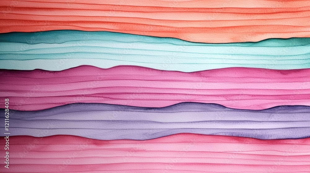 Poster striped watercolor idea. colorful abstract layers of paper creating a vibrant and dynamic visual eff