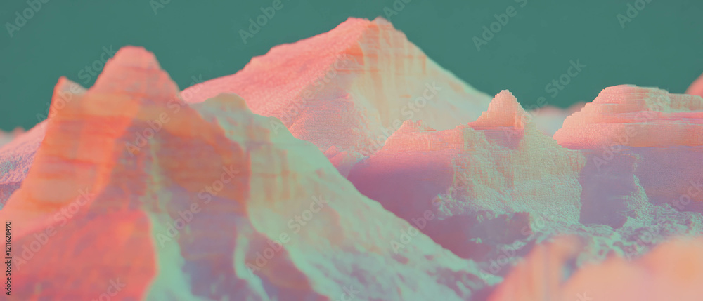 Poster Visual representation of 3D geographic maps illustrating data analysis and spatial visualization