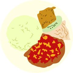 lalapan Indonesian food Illustration