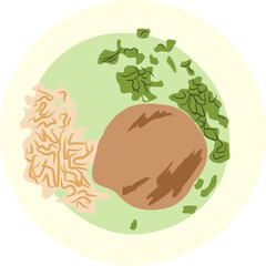 Bubur ayam Indonesian food Illustration