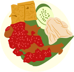 lalapan Indonesian food Illustration