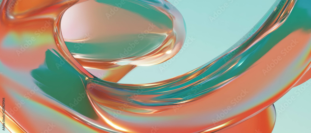 Leinwandbilder intertwined ribbons create a vibrant abstract background with dynamic movement